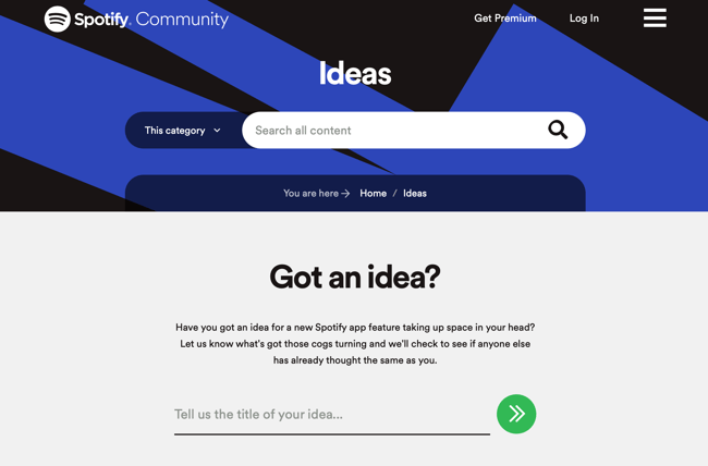 community management: product ideation Spotify