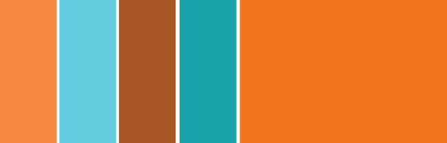 橙色和蓝色的互补色示例