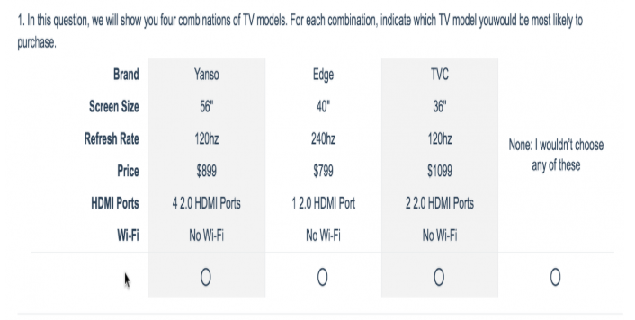 conjoint analysis example