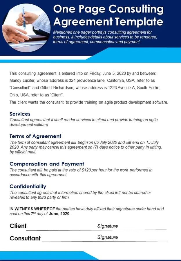 consulting agreement sample