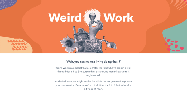 content distribution example podcast weird work hubspot