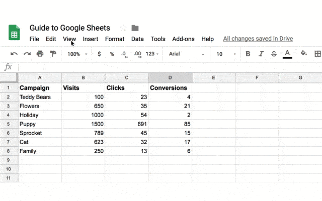 Content audit tools: Google Sheets
