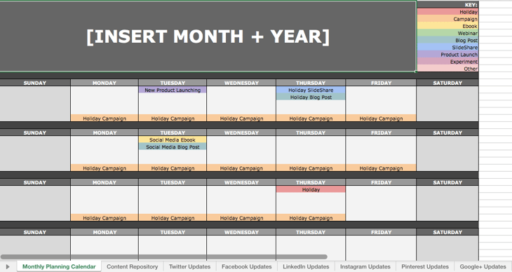 Multiple Month Calendar Template from blog.hubspot.com