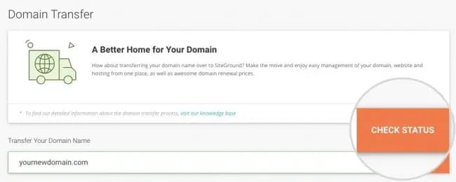 Fill in Domain Transfer in SiteGround when converting Wix to wordPress