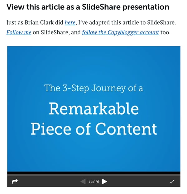 repurpose blog post into a slideshare presentation example