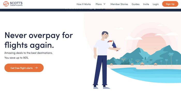 Scotts Cheap Flights homepage