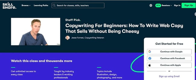 Image of the copywriting for beginners course