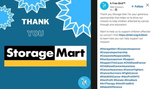 Storage Mart's corporate sponsorship example