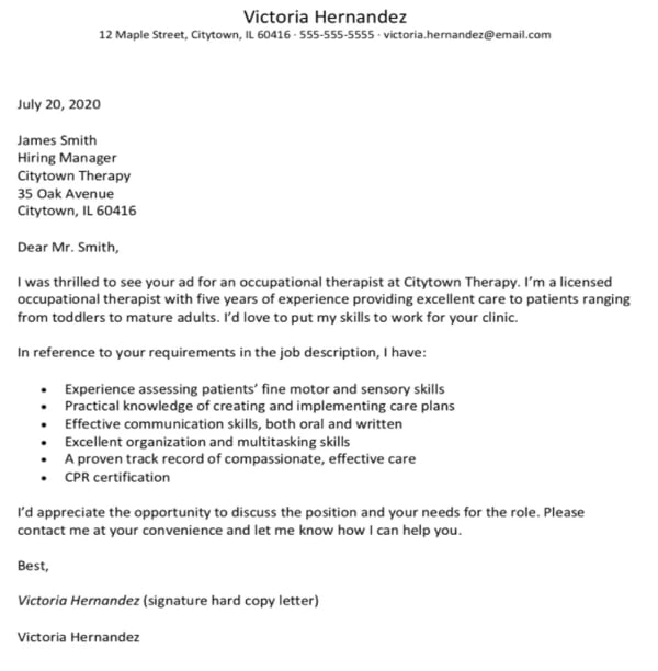 business plan cover letter format