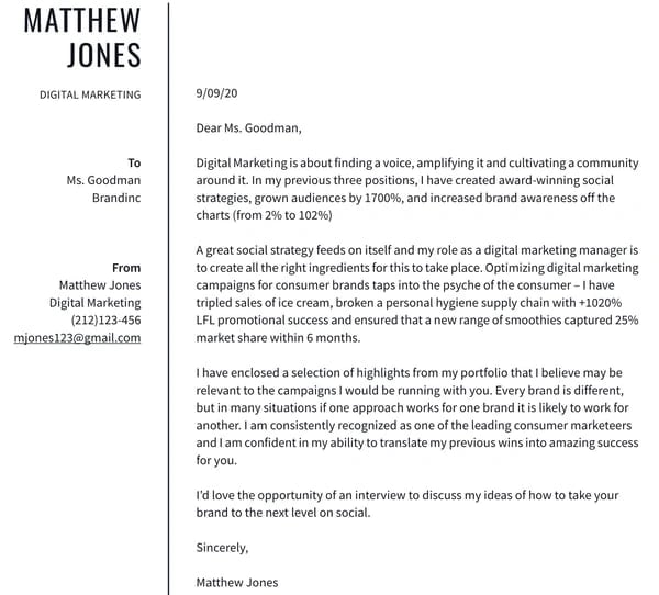 cover letter template: digital creative letter