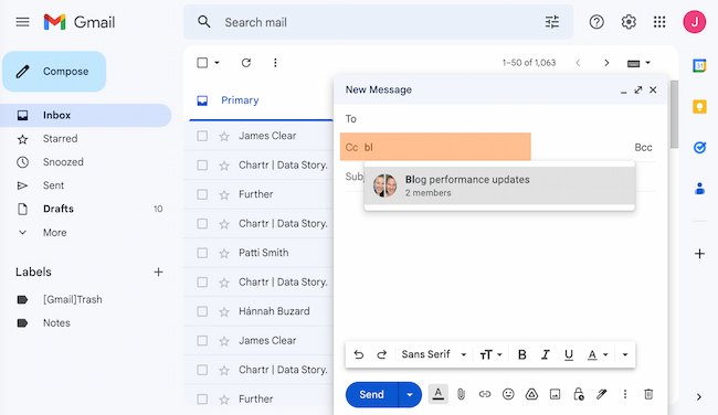 نحوه ایجاد یک ایمیل گروهی در Gmail مثال: بخش To، BCC یا CC