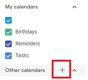 tilføjelse af en ny kalender i Google Kalender