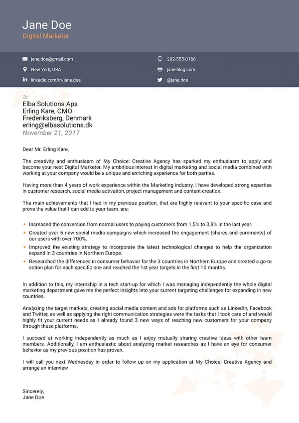 Marketing Position Cover Letter from blog.hubspot.com