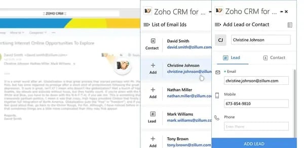 Zoho CRM Microsoft Outlook Integration