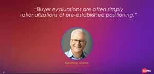 "Buyer evaluations are often simply rationalizations of pre-established positioning."