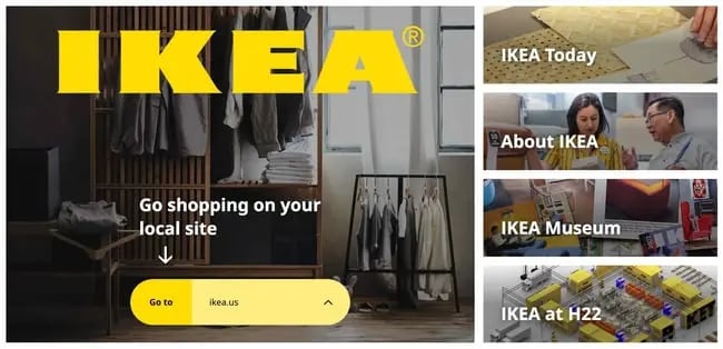 the ikea website homepage with a css grid layout