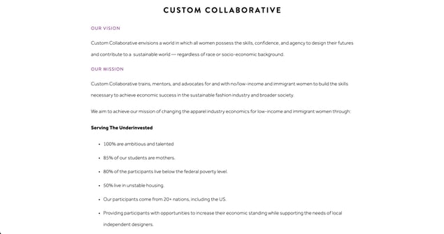 Company description example: custom collaborative