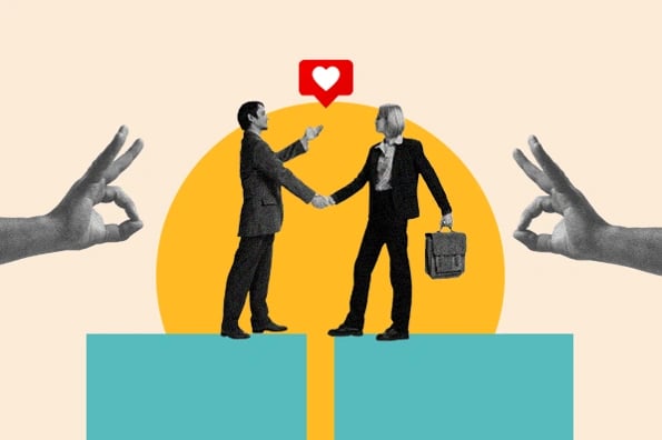 customer appreciate: two people shaking hands