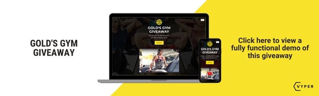 customer referral program ideas: giveaway from gold's gym