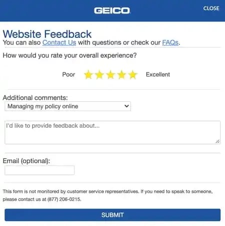 Geico customer satisfaction survey