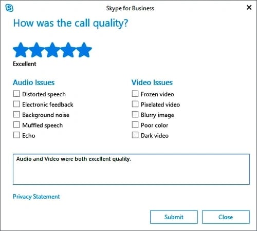 customer satisfaction survey example: skype