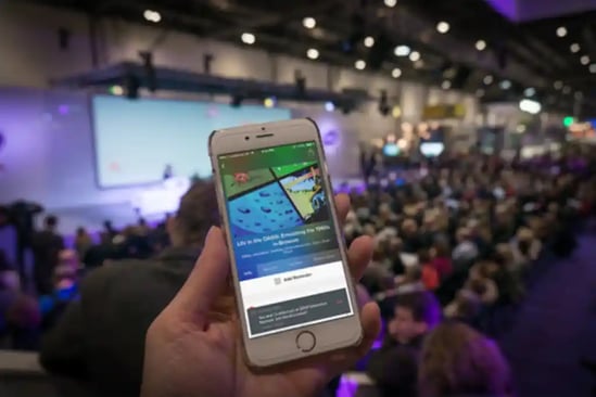mobile beacon in convention center to get customer feedback