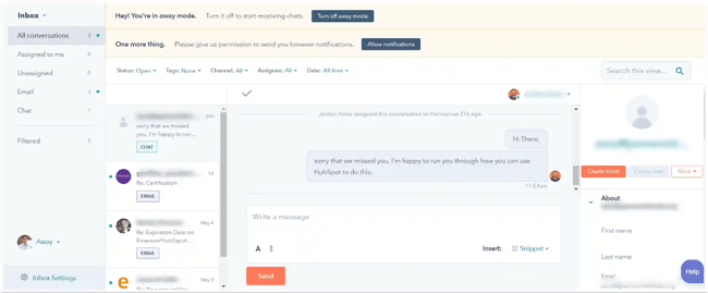 customer service software examples, hubspot service hub product page