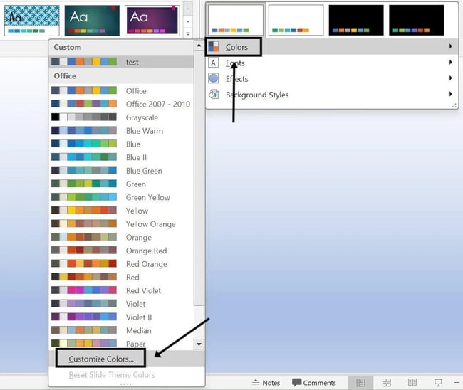 Customize colors PowerPoint