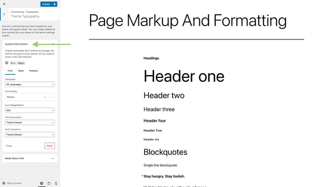 customizing wordpress typography in wordpress customizer via Easy Google Fonts plugin