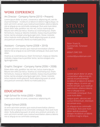 resume templates for word: Reverse two-column resume template