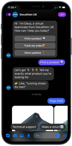 examples of ai in customer service, decathlon digital assistant