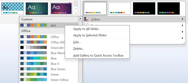 Remove PowerPoint theme colors