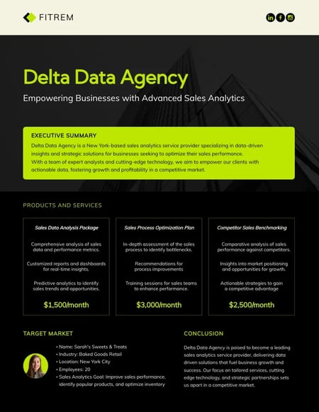 business one pager example, delta 