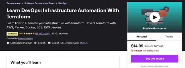 best devops certifications, Learn DevOps: Infrastructure Automation With Terraform