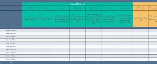 digital marketing strategy resource: email marketing template