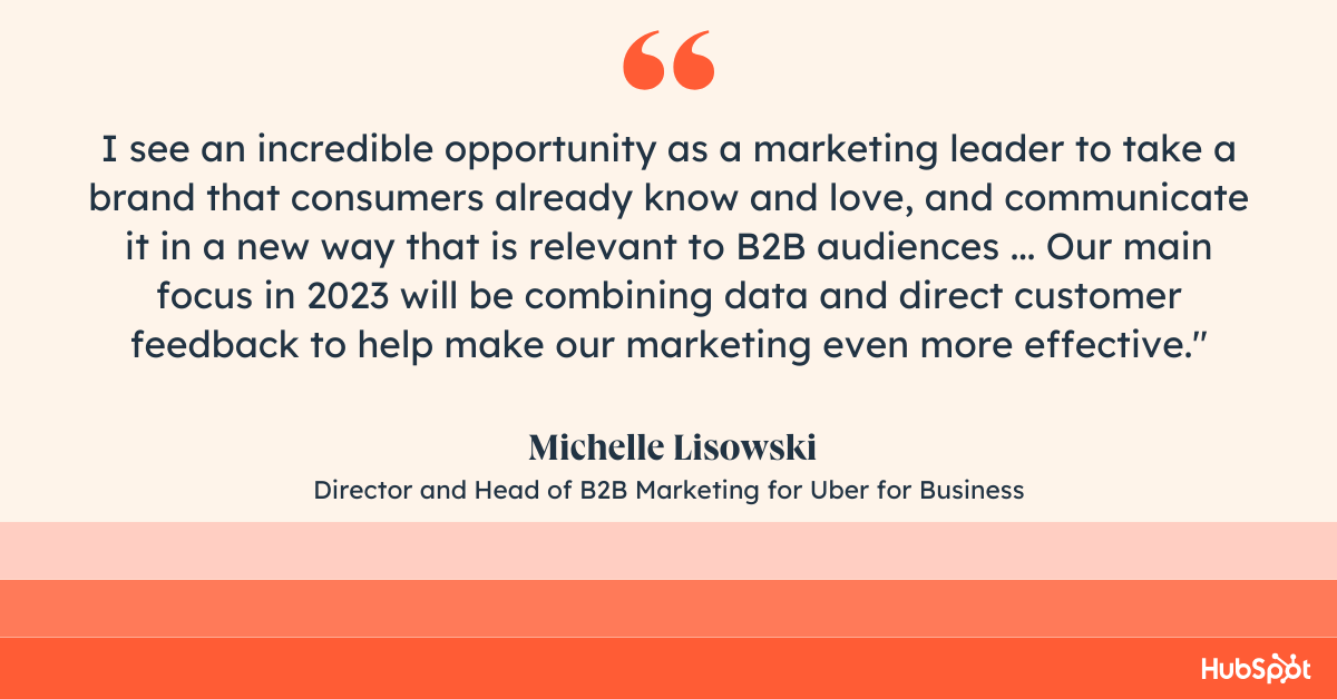 director and head of b2b at uber on her marketing goals for 2023