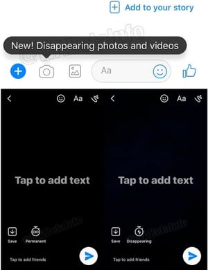 Mobile screen of Facebook's new disappearing content feature