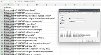 Dividing data with partial values into separate columns.