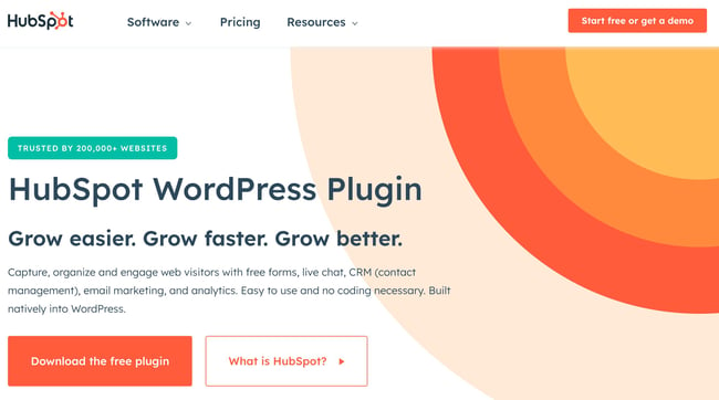 hubspot wordpress plugin homepage