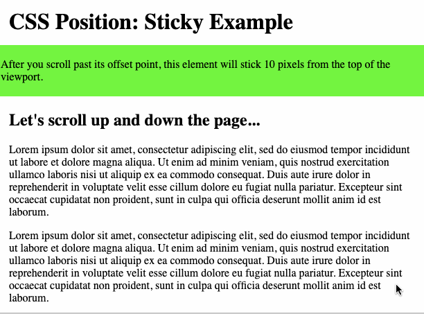 How to Use CSS Position Sticky