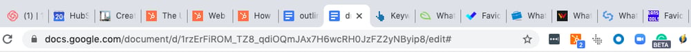 Favicons displayed in browser tabs