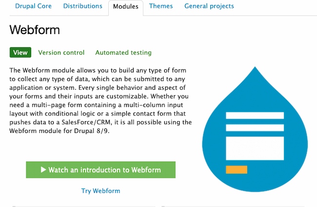 Web form tools: Drupal