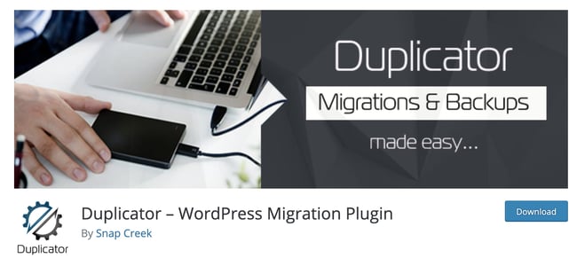 duplicator wordpress backup plugin