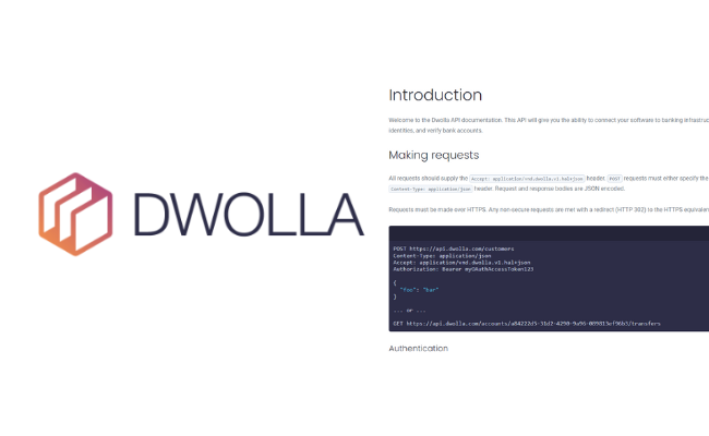 Dwolla logo and ACH API instructions