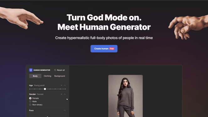 human generator ai website design tools