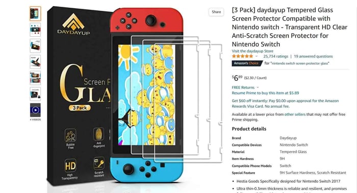 best ecommerce niches, Amazon store selling Nintendo Switch protective covers