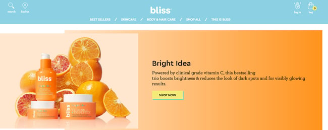 ecommerce website examples: bliss