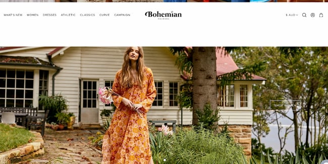 ecommerce website examples: bohemian traders