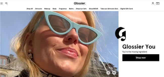 ecommerce website examples: glossier