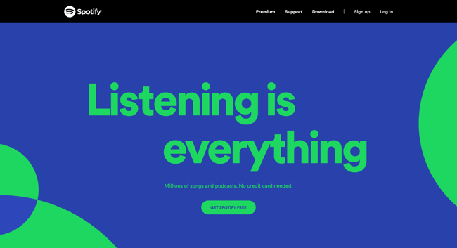 ecommerce website examples: spotify